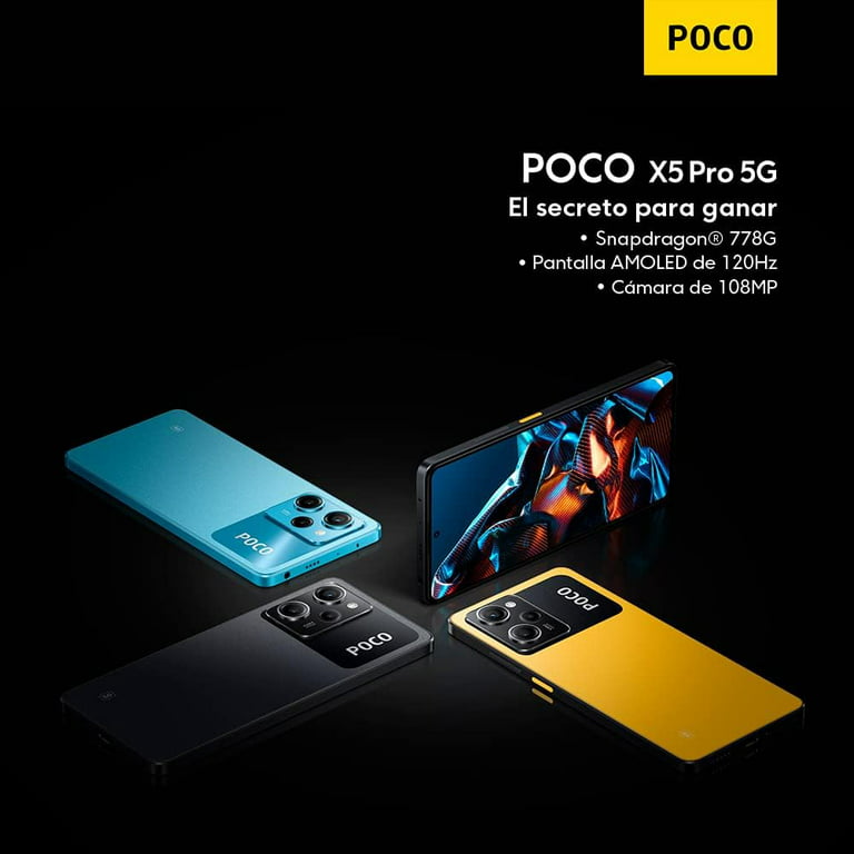  Xiaomi Poco X5 5G + 4G Volte Global desbloqueado 128 GB + 6 GB  GSM 6.67 pulgadas 48 mp triple cámara (solo Tmobile Mint Tello USA Market)  + (paquete de cargador