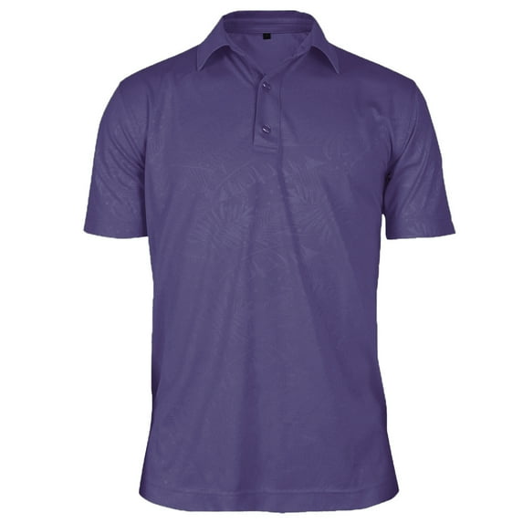 Monterey Club Men's Leaves Emboss Texture Golf Polo Shirt #1289