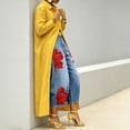 thumbnail image 4 of Karymi Jeans for Women High Waist Floral Print, Large Flower Pattern Loose Wide Leg Denim Trousers with Side Pockets, 4 of 9