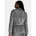 thumbnail image 3 of Madden NYC Women’s Sequin Velvet Bomber Jacket, Midweight, Sizes XXS-XXL, 3 of 5