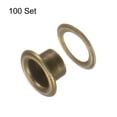 thumbnail image 3 of Uxcell 100 Set Grommets Kit Metal Eyelets 0.24" Hole Tiny Grommet for Shoes Clothes Belt Bag DIY Project, Bronze, 3 of 4