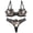Black-1, variant on Bra and Panty Sets for Women Matching Underwear Bralettes Lace Mesh Push Up V Neck trappy Floral Embroidered Breathable Underwear 2 Piece Red M