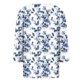 thumbnail image 5 of CYMMPU 3/4 Sleeve Blouses for Women Dressy Casual Spring Tops Loose Fit Flower Pattern V Neck Summer Fashion Shirts Tunic Tops Business Elegant Work Topss Multicolor XXXL, 5 of 5