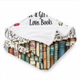 thumbnail image 2 of Rdsfhsp Book Lover Bookshelf Floral Soft Flannel Throw Blanket, Ultra Soft Plush Reading Blanket for Couch Sofa Bed, Cozy Gift Blanket for Readers, Library Decor and Home 60"x50", 2 of 5