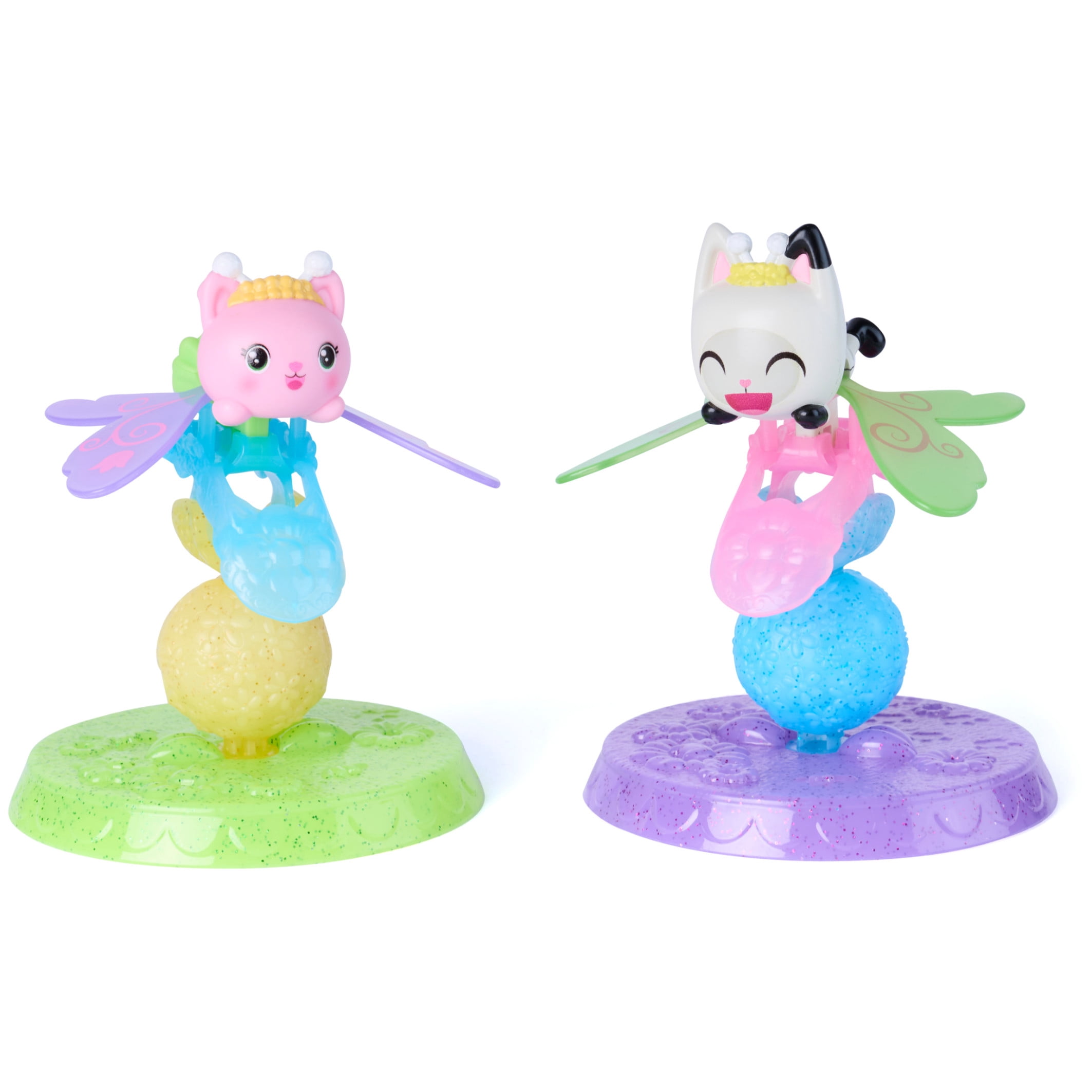 Gabby's Dollhouse Fairylandia, Kitty Fairy & Pandy Paws Flutter-riffic Fairy Rings 2-Pack, For Ages 3 and up