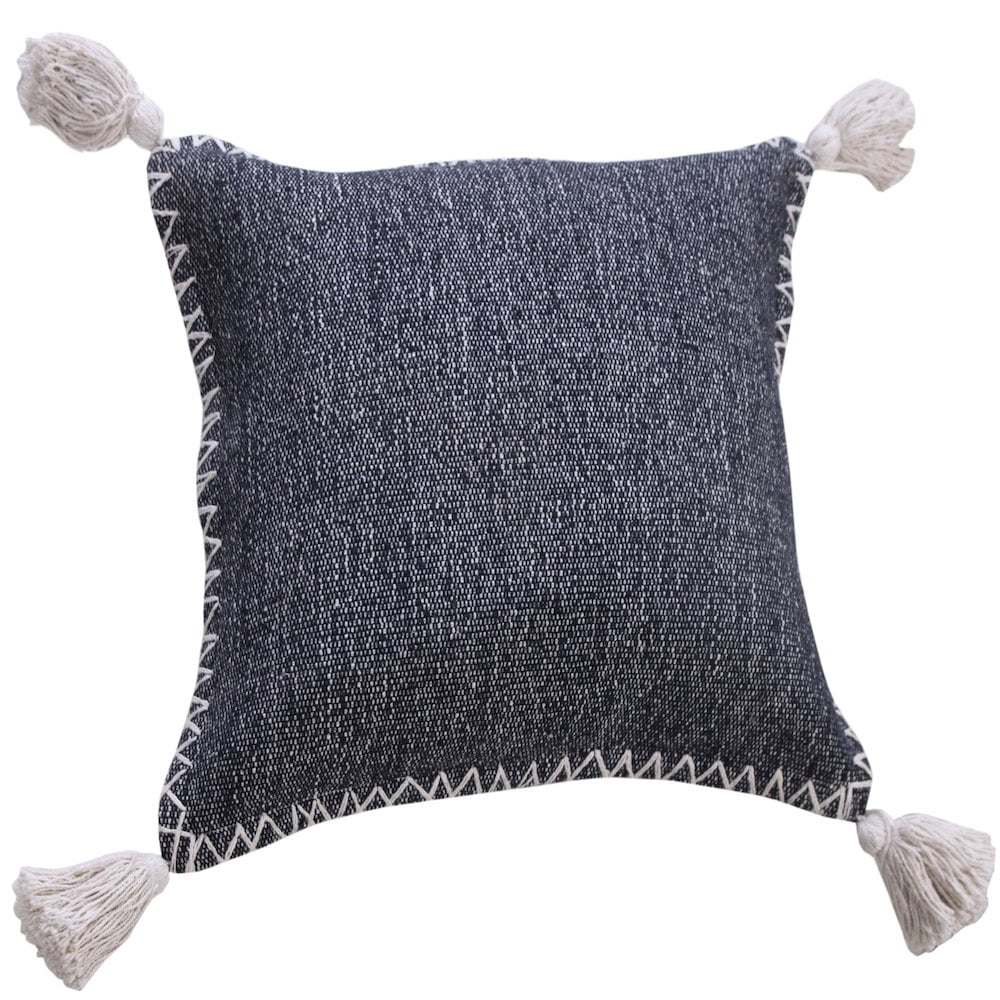 Harlow Hill Mood Indigo Solid Casual Cotton Throw Pillow Cover, 20" x 20"