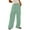 Mint Green, variant on ZHUGeLI Striped Pants for Women Wide Leg Casual Trousers Pants Low Rise Drawstring Loose Lounge Pants with Pockets