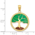 thumbnail image 4 of 14K Yellow Gold Enameled Tree Of Life Pendant (29 X 20) Made In Peru k4271, 4 of 6