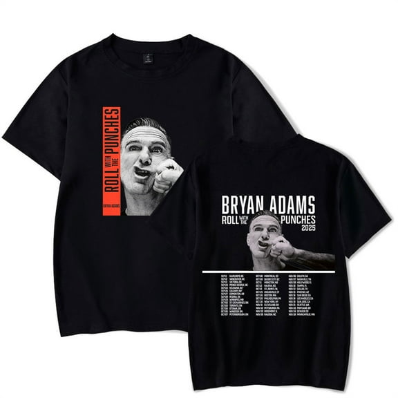 Bryan Adams Roll With The Punches 2025 T-shirt Hip Hop Short Sleeve Unisex Tee Tshirt