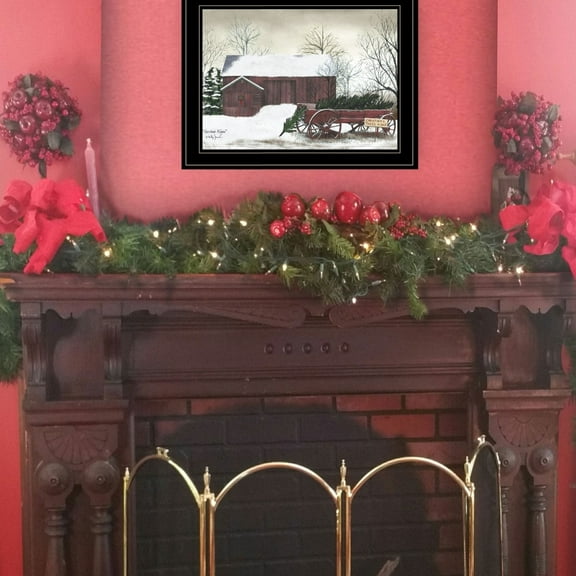 "Christmas Wagon"  by Billy Jacobs Ready to Hang Framed Print, Black Frame