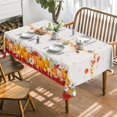 thumbnail image 6 of Fall Tablecloth 60x120 Inch, Thanksgiving Autumn Harvest Watercolor Flowers and Pumpkins Red Table Cover for Party Picnic Dinner Decor, 6 of 6