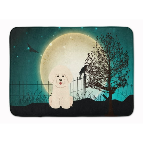 Halloween Scary Bichon Frise Machine Washable Memory Foam Mat