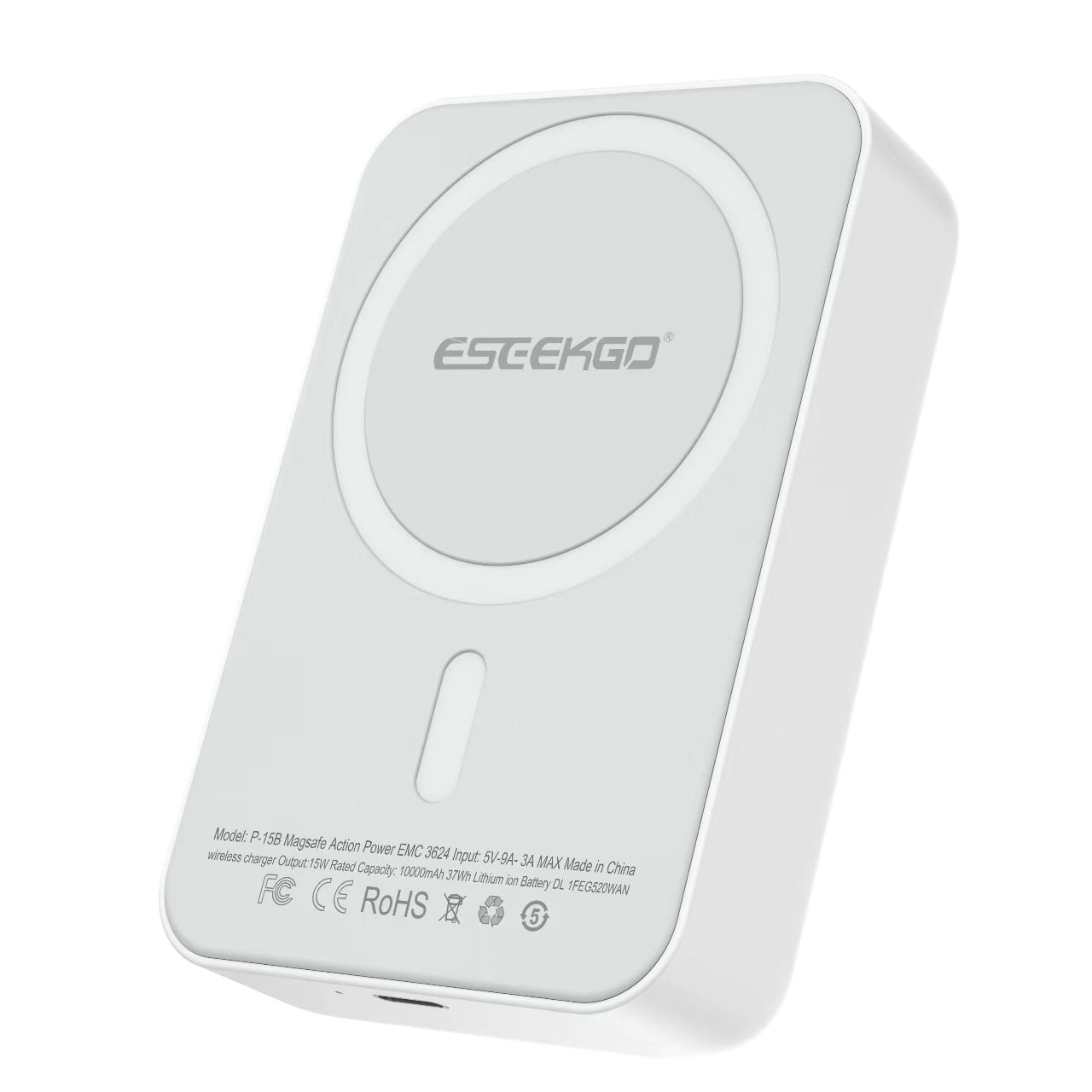 MagSafe Compatible Magnetic Wireless Power Bank 10000mAh for iPhone 12 / 13 / 14 / 15 / 16 Series - White