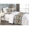 thumbnail image 2 of Botanical Bed Runner Set, Bird Prints and Spring Blossoming Flowers Garden Vintage Nature Art, Decorative Bedding Scarf & a Pillow Sham for Hotels Homes, Twin, Soft Blue and Multicolor, by Ambesonne, 2 of 3