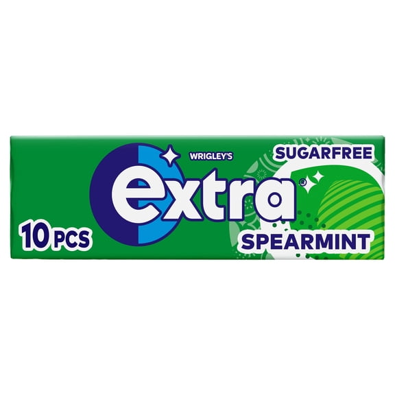 Extra Spearmint Sugarfree Chewing Gum 10 Pieces, Imported from Britain