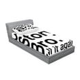 thumbnail image 2 of Ambesonne Saying Fitted Sheet & Pillow Sham Set, Cool Story Bro Hipster, Twin, Black and White, 2 of 2