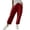 F97 Red, variant on Linen Pants For Women Loose Fit Elastic Waist Pocket Solid Color Summer Comfortable Trousers Red Size 2Xl
