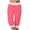 Hot Pink, variant on cocolona Womens Summer Capri Pants Gym Workout Yoga Pants Elastic Waisted Casual Cropped Sweatpants with Pockets