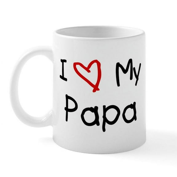 CafePress - I Love My Papa Mug - 11 oz Ceramic Mug - Novelty Coffee Tea Cup