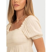 Jessica Simpson Women's and Women's Plus Waverly Cotton Smocked Blouse, Sizes XS-4X