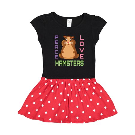 

Inktastic Peace Love Hamsters Gift Toddler Girl Dress