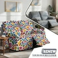 thumbnail image 5 of Xoenoiee Colorful Leopard Print 6 Pieces Recliner Loveseat Covers Stretch Recliner Sofa Slipcover with Elastic Bottom Jacquard Fitted Reclining Couch Cover Furniture Protector with Pockets, 5 of 6