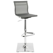 Mirage Contemporary Adjustable Barstool With Swivel In Silver