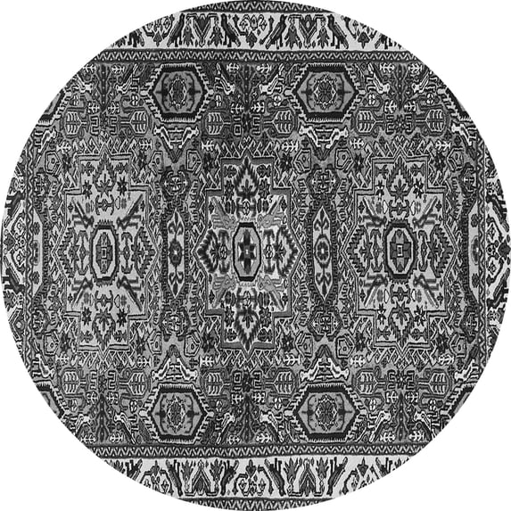 Ahgly Company Indoor Round Persian Gray Traditional Area Rugs, 7' Round
