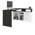 thumbnail image 4 of Bestar Equinox 56W L-Shaped Desk in deep grey & white, 4 of 7