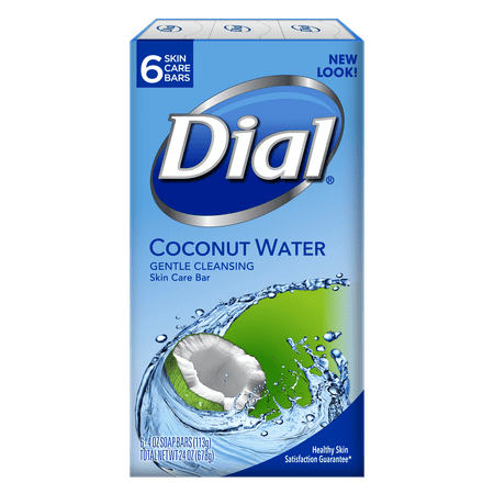 - Dial coconut water glycerin soap, 4 oz, 6 count