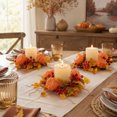 thumbnail image 7 of Aurorax Fall Candle Holders,Fall Candle Ring Wreath with Berries Pumpkin Rustic 14" Thanksgiving Harvest Decor Table Centerpiece, 7 of 7