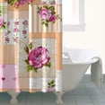 thumbnail image 4 of Pioneer Flower Floral Print Pattern Shower Curtain 84"x72" ,Bathroom Decorative Shower Curtains Set with 12 Hooks,Modern Waterproof Washable Shower Curtain, 4 of 6