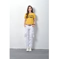 thumbnail image 1 of Pantalones rectos de camuflaje blanco y negro, pantalones casuales de primavera, pantalones multibolsillos de talla grande, 1 of 6
