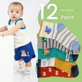 thumbnail image 2 of Baby Non Slip Grip Crew Socks 12 Pairs with Non Skid Soles for Infants Toddlers Kids Boys Girls, 2 of 8
