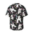 thumbnail image 5 of Uemuo Cute Poodle Dog Pattern Cotton Linen Short Sleeve Shirts,Casual Lightweight Button Down Shirts,Vacation Beach Summer Tops-Large, 5 of 7