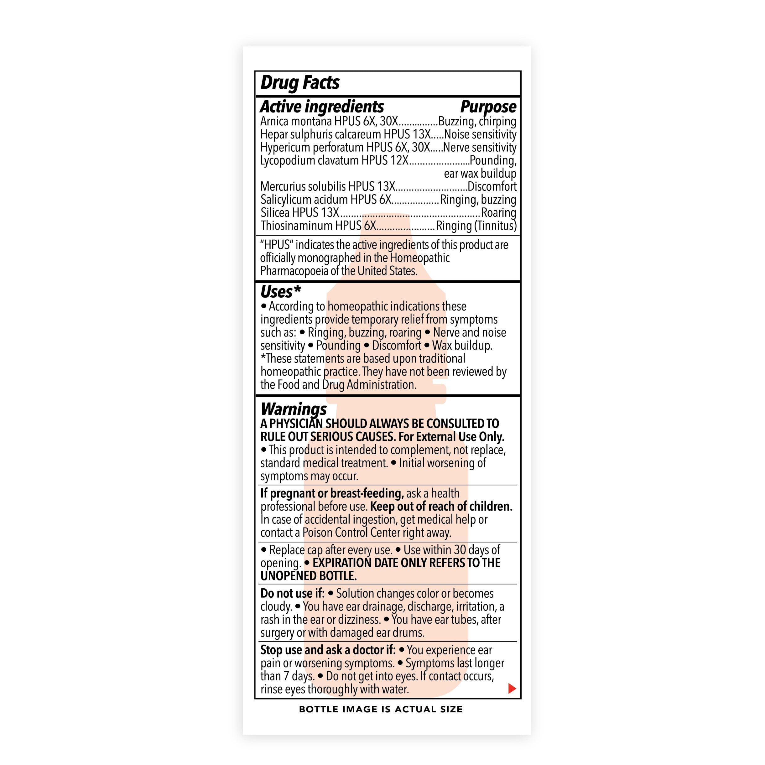 The Relief Products, Natural Ears, Ring Relief Ear Drops, Tinnitus Symptoms such as Ear Ringing, 1 Count, 0.33 fl oz