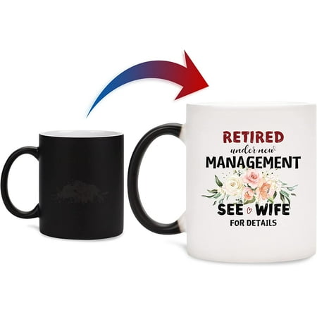 

Retirement Gifts for Men - Funny Retirement Mug Retired Under New Management See Wife for Details - Goodbye Gifts for Coworkers Boss - Retired Mugs for Husband Dad Brother Friends - 11oz