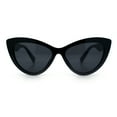 thumbnail image 6 of Womens Luxury Fashion Thick Plastic Oversized Cat Eye Sunglasses All Black, 6 of 8