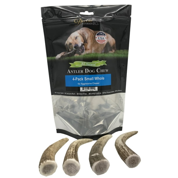 Deluxe Naturals Elk Antler Dog Chew 4Pack, Small Whole Antlers