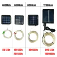 thumbnail image 3 of Guirnalda de luces alimentada por energía Solar Ultra larga de 1000LED, guirnalda navideña impermeable de cobre para exteriores, decoración para fiesta de jardín, 100M/50M/10M/5M, 3 of 5
