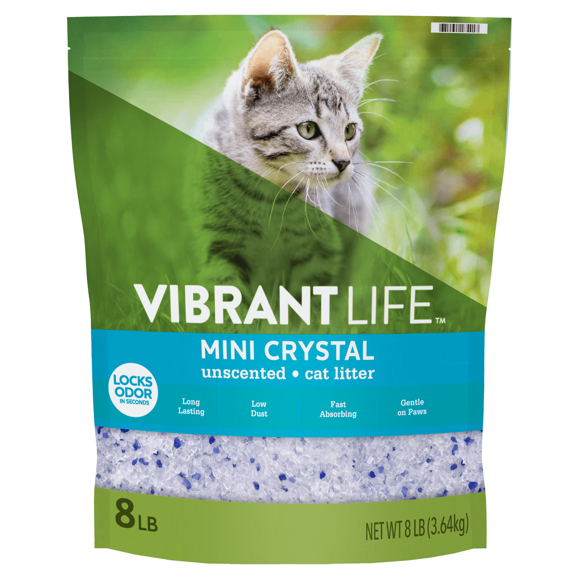 Vibrant Life Mini Crystal Cat Litter, Unscented, 8 lb Bag, 1 Count