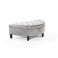 thumbnail image 4 of Chic Home Kelly Half Moon Velvet Upholstered Storage Ottoman, 4 of 7