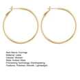 thumbnail image 7 of Hyasfey 1 Pair Women Ear Hoop Different Sizes Circle Earrings Polished Solid Color Electroplated Ear Decoration Jewelry Lady Club Party Hanging Earring, 7 of 7