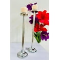 thumbnail image 3 of Fastival Decoration Pillar Candle Holder Centerpiece Pillars Compatible Candles - Tall Farmhouse Wooden Steel Candle Holders Pillar Set of 2, 3 of 4