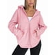 thumbnail image 3 of Sudaderas con Capucha y Cremallera para Mujer, Sudaderas Extragrandes, Conjuntos de Moda Escolar para Otoño, Chaquetas Informales, Ropa de Invierno Rosa XL, 3 of 9