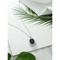 thumbnail image 5 of Gem Stone King 13.00 Ct Oval Blue Simulated Sapphire 925 Sterling Silver Pendant with 18" Chain, 5 of 7