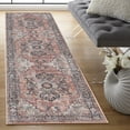 thumbnail image 2 of SAFAVIEH Serapi Adelaide Oriental Machine Washable Runner Rug, Rust/Navy, 2' x 8', 2 of 12