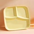 thumbnail image 2 of Colcolo Plates Divided 3 Compartment for Food Divided Tray, Camping Outdoor Plate Dinner Plates,Reusable Section Plates,Dishwasher Safe,Yellow, 2 of 8
