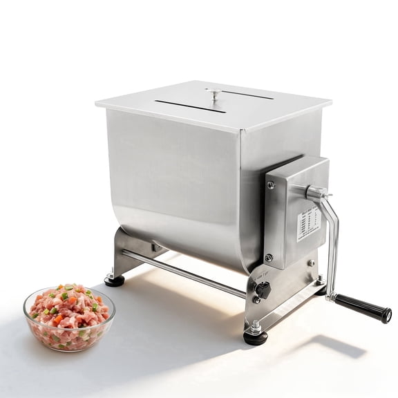 Hakka 15L/30lb Manual Meat Mixer, Tilting Stainless Steel Tank Sausage Mixer
