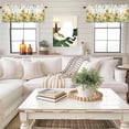 thumbnail image 4 of Summer Floral Valance Curtain Watercolor Rustic Farmhouse Sunflower Eucalyptus Leaves Window Valances Rod Pocket Short Curtains Window Treatments for Kitchen Bedroom Bathroom Laundry 60" x 14", 4 of 9